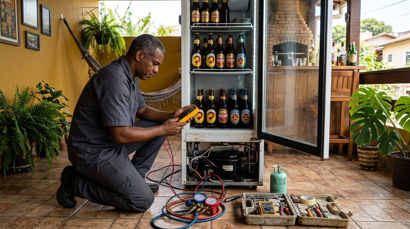 Conserto de placa eletrônica de cervejeira no Jardim Sofia, Joinville‑SC